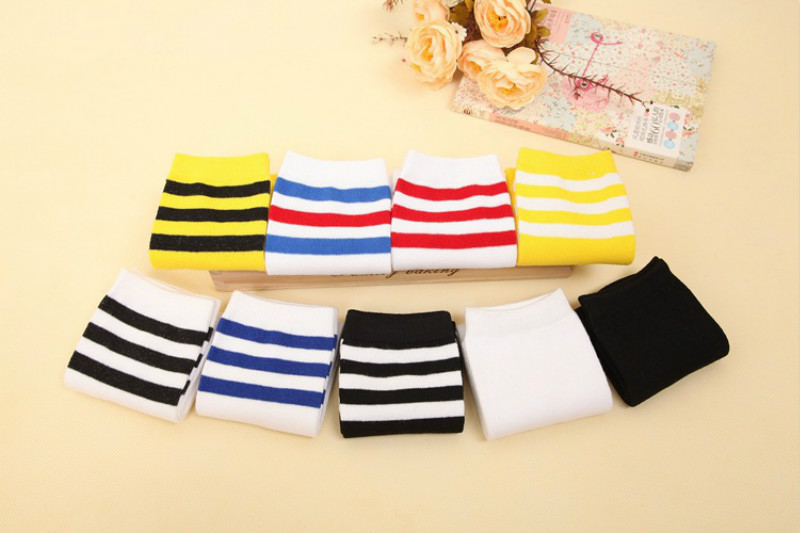 Football Stripes Cotton Kids Knee High Socks for Boys and Girls Long Tube Sports Socks