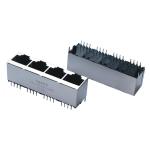 Top entry 180 degree 1x4 multiple port rj45 Connector without internal magnetics