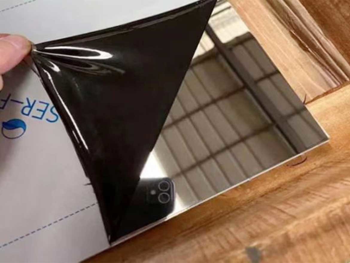 Factory with mirror stainless steel plate and protective film