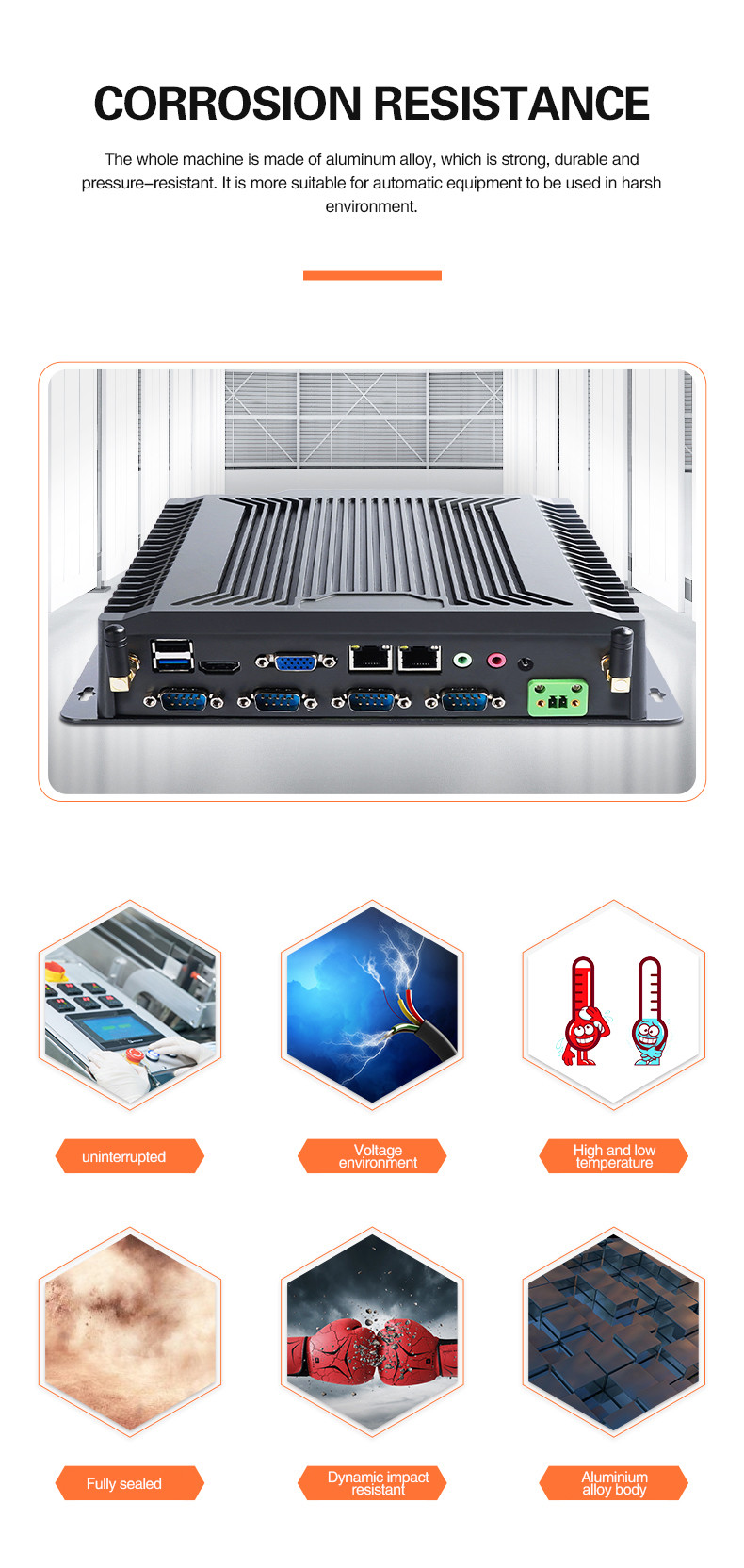 Intelligent Fanless Industrial Computer Embedded Multi Serial Port Mini Mainframe PC