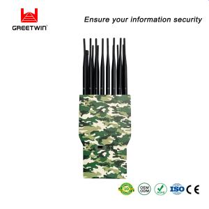 China Remote Lojack 2G 3G 4G 5G LTE Signal Blocker 16 Antennas Handheld Signal Jammer With Car Charger 16000mAh Battery factory