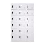 18 Doors White Metal Lockers Cold Rolled Steel Plate Material
