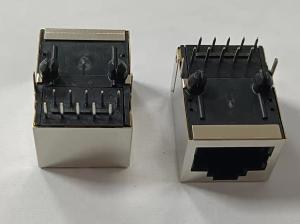 China PoE Tab UP Latch Integrated Magnetic RJ45 Connector RoHS Complaint factory
