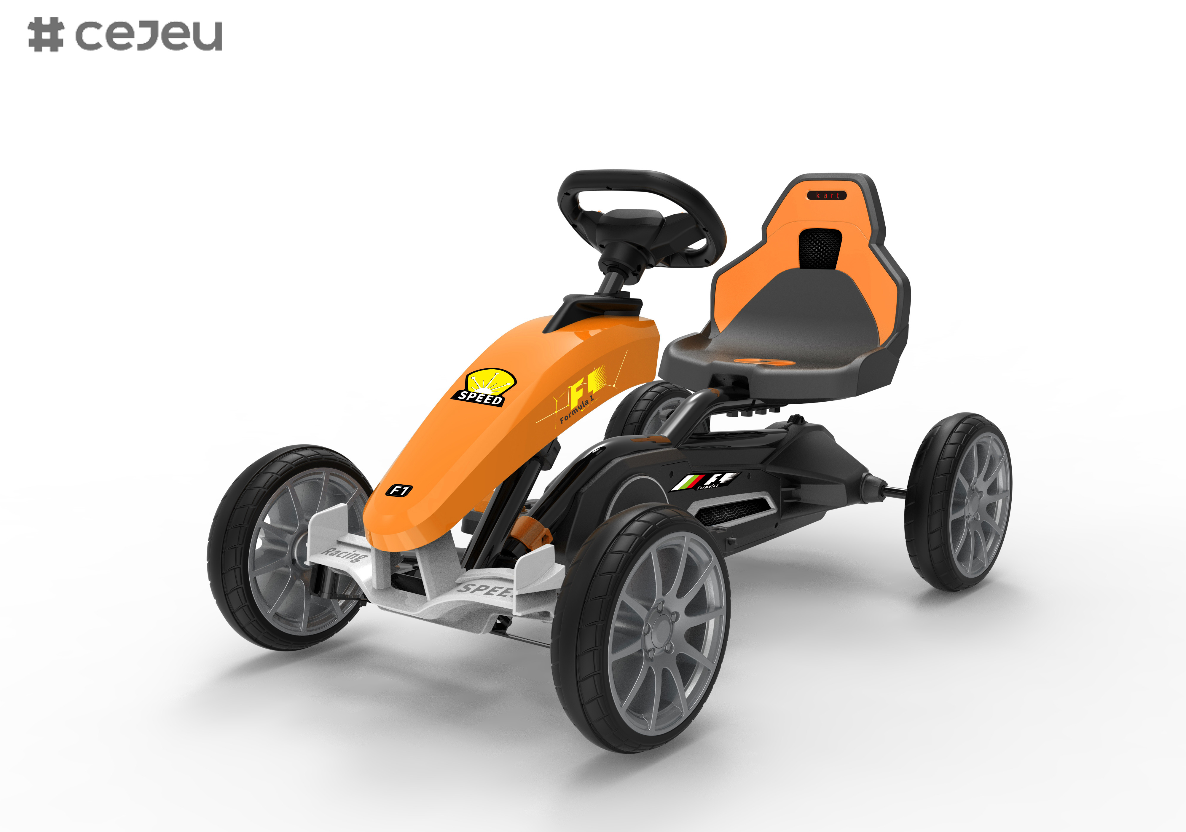 12V Battery Kids Go Karts Stroller for Toddlers Two-Seat Off-Road Car Toy