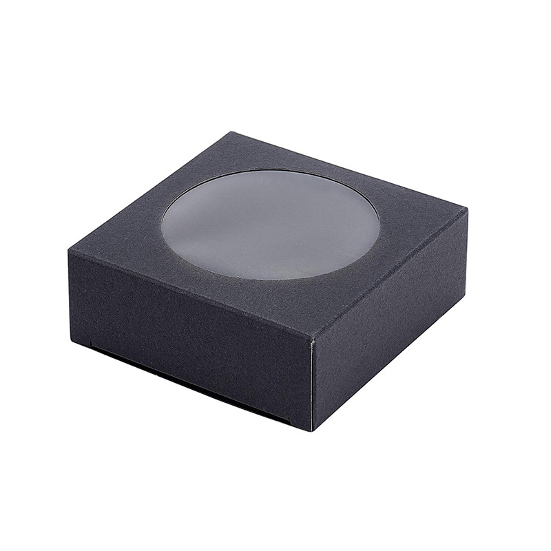 Food Packaging Boxes with Custom Round Window Front and Recycled Material Made of Kraft Paper