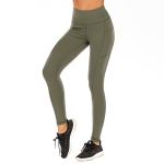 Side Phone Pocket Womens Yoga Leggings 7/8 Running Pants 230g