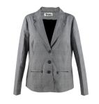 Lapel Collar Female Formal Coat Polyester / Spandex Material Grey Color