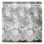 Eco - Friendly Dyeing Wedding Dress Chantilly Lace Fabric , Ivory Repeated