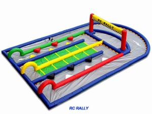 China 0.55mm Plato PVC Inflatable Remote Control Mini Race Track For Children Play factory