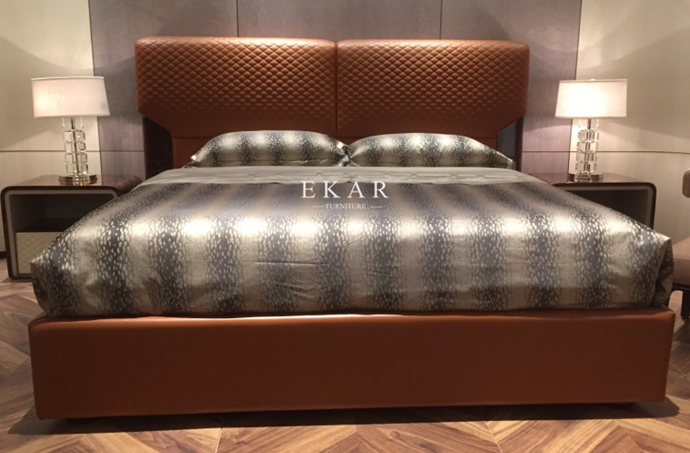 Latest Bedroom Furniture Design Upholstered Modern Leather Bed W009B10A