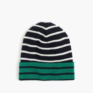 China Complex Material Striped Beanie Hat , Lined Soft Beanie Hat Children Size factory