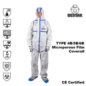 China Type 456 Disposable Protective Suit Laminated Non Woven Coverall factory
