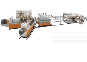 China JWELL PVC Skinning WPC Foaming Board Door Making Machine PVC Profile Extrusion Line factory
