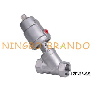 China 1'' Threaded DN25 Stainless Steel Head Angle Seat Valve Pneumatic factory