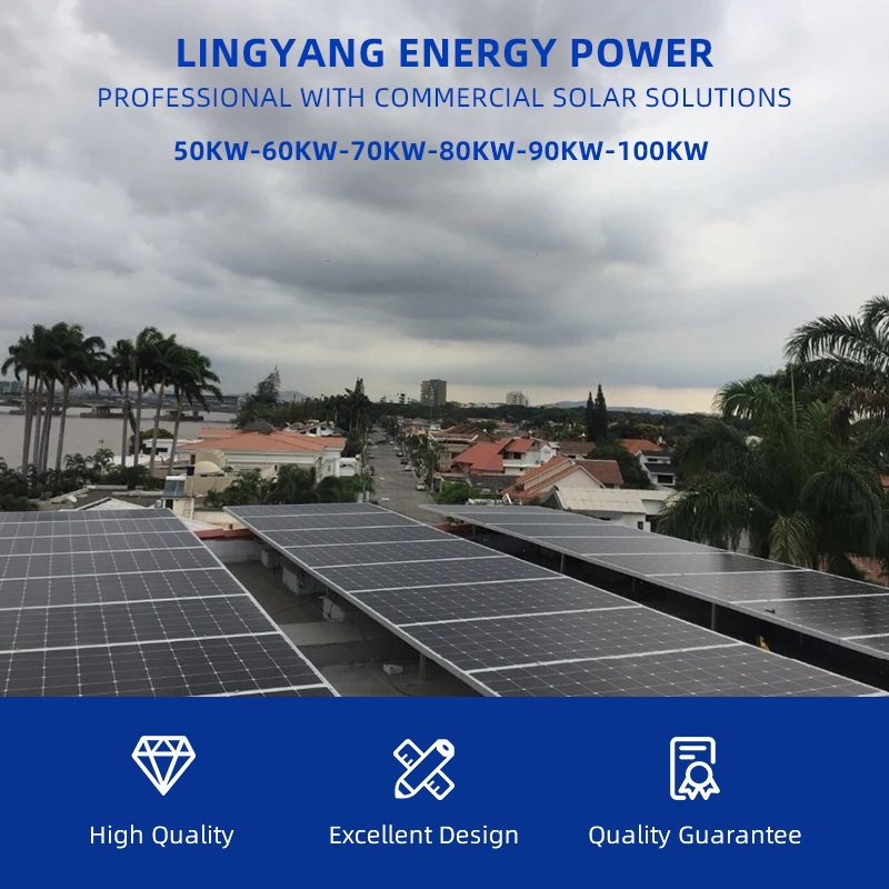 40KW 50KW On Grid Solar System With Monocrystalline Silicon Panel