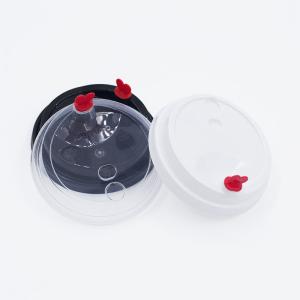 China Milk Tea Cup Cover Disposable Thickened Injection Lid PP Plastic Cup Lid With Red Heart factory