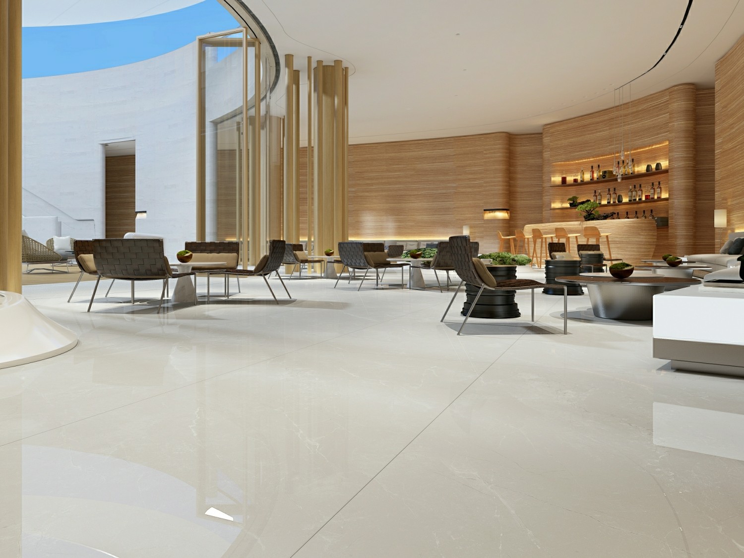 Beige 900x1800x9mm Vintage Tiles Indoor Wall Porcelain Glazed Polished Tile SGS For Renovation And Rebuilding