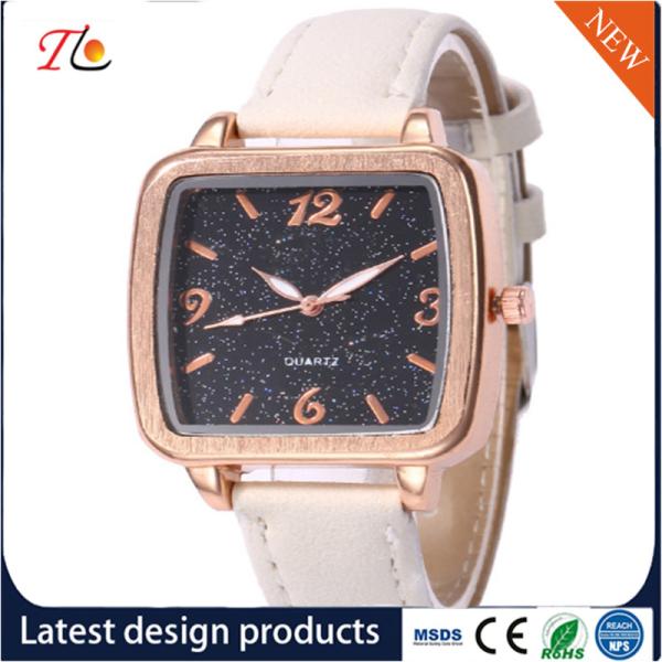 Wholesale PU Lady Wrist Watch Alloy Case Square Dial Multicolor Strap PU Watch