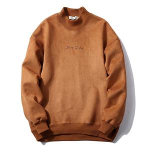 China 100% cotton Graphic Print Suede Plain Crew Neck Sweatshirt factory