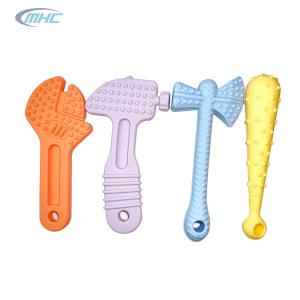 China Wrench Hammer Silicone Chew Toy Engineering Tool Shape Food Grade Baby Teether factory