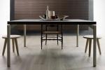 Wood Top Rectangle Modern Dining Room Tables Stainless Steel European Design