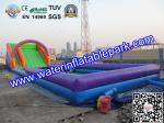 Outdoor Sport Game Zorb Ramp / Roller Ball Inflatable Steep Hill With Pool