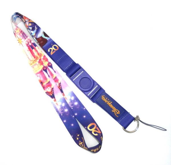 Plastic Buckle 25MM Dye Sublimated Lanyards Both Sided With Disney Logo