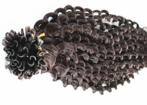 China Resilient Pre Bonded Curly Human Hair Extensions Can Be Straightened 8 - 40 Inch factory