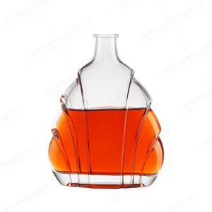 China Exquisite Carving Crafts Glass Bottle for Hot Mountain Shape Whiskey Vodka Brandy factory