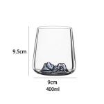 Mountain Shaped Whisky Glass Cup high borosilicate 400ml