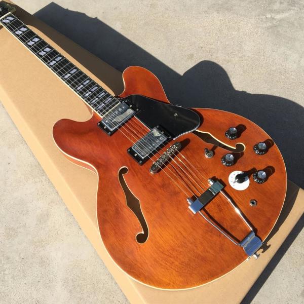 Matt Brown color ES335 Jazz Electric Guitar,Top quality Hollow Body Archtop 335