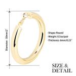 Fashion Gold Color Hoop Earrings Hypoallergenic High Polished Dangle Drop