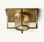 Inner Cylindrical Shade Brass Ceiling Light Flush Mount 40w