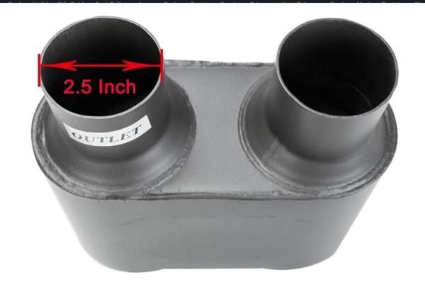 Dural 2.5'' Inlet 2.5'' Outlet Exhaust Pipe Muffler Honda Exhaust Mufflers