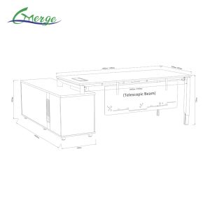 Functional Cable Management System Commercial Manager Office Desk with Wood