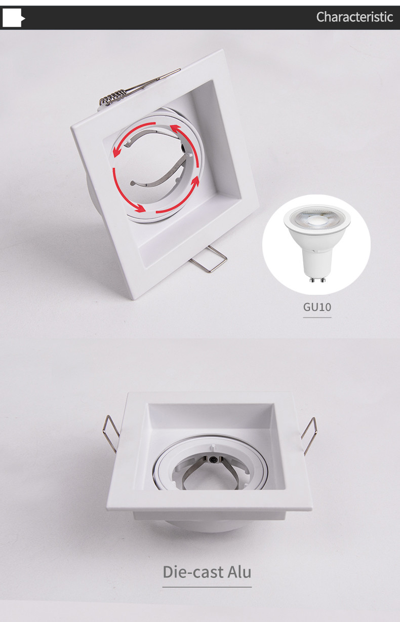 Living Room Square Recessed LED Downlights 100mm 50 Watt