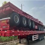 New And Used Tri-axle 40 Foot Flatbed Semi Trailer For Sale , Flat Bed Semi