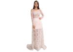 Women ' S Long Sleeve Evening Gowns And Ladies Wedding See Through A - Line