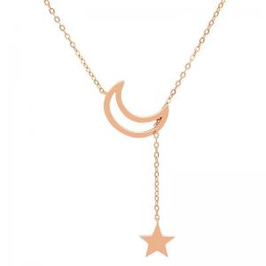 China 925 Sterling Silver personalized Charm Link Chain Gold jewelry Moon and star Sign Necklace factory