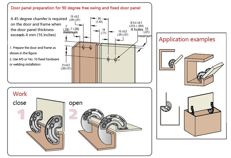 R6 Hidden Galvanized Iron Heavy Duty Torque Hinge Sliding Door