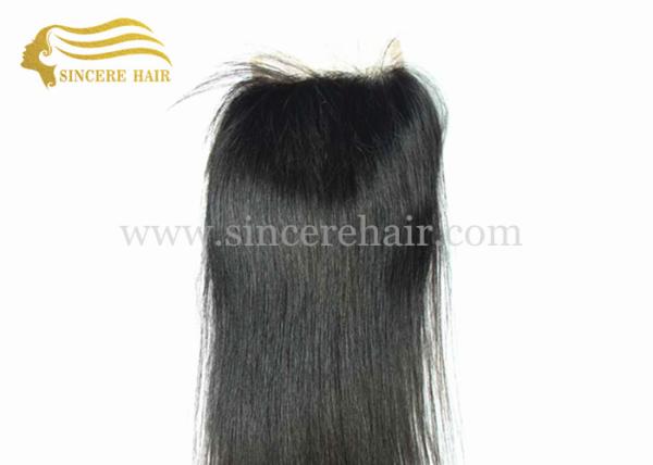 18" Natural Black Straight Virgin Remy Human Hair Clouser 90 Gram / Piece For