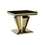 Mirror Silver 60cmx60cmx55cm Stainless Steel Side Tables Marble Top Square Shape