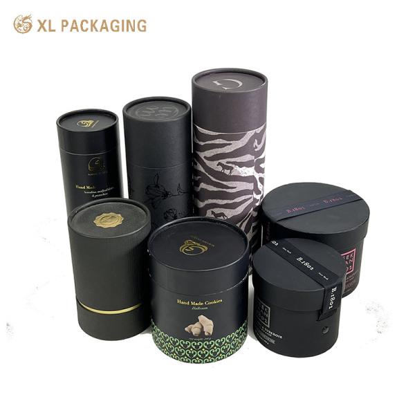 Custom Printed Pulp Paper Tube Round Kraft Packaging Box For Tea Coffee Candy
