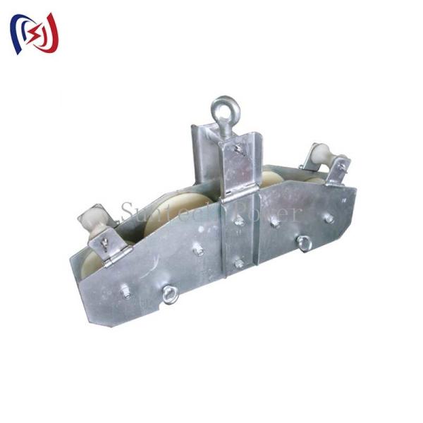 China Four Sheaves Combined Fiber Optic Stringing Blocks Rope Pulley Block OPGW Quadrant Block factory