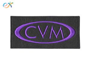 China Polyester Background Fabric Embroidered Letter Patch With Merrowed Edge factory