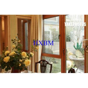 China 6063-T5 12A Double Glazed Wooden Windows Waterproof Clad Timber on sale
