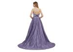 Chest Wrap Middle Easter Evening Dresses , Purple Color Sleeveless Ball Gown
