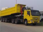 3 Axles Used Truck Trailers , Used Tipper Trailer With 45 Ton Payload