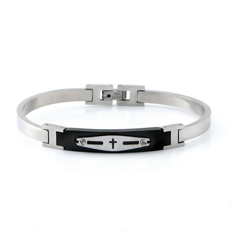 Fashionable stainless steel buckle bracelet design, simple titanium steel hot selling men's bracelet