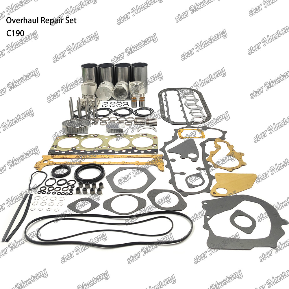 C190 Overhaul Repair Set Cylinder Liner Piston Kit Gasket Kit Valve Seat Guide Main Bearing Con Rod Bearing For Isuzu